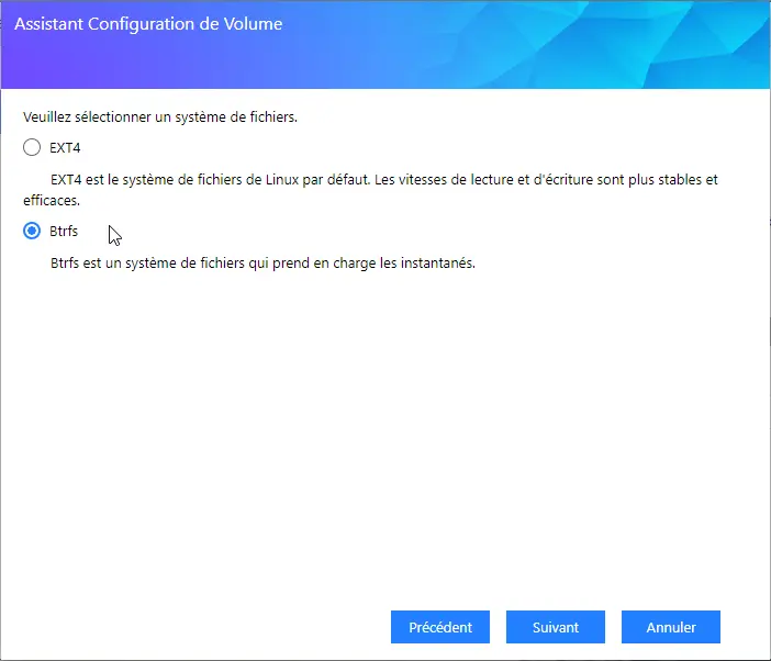 Asustor - Passer d'une partition EXT4 vers BTRFS