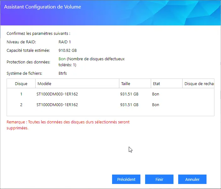 Asustor - Passer d'une partition EXT4 vers BTRFS