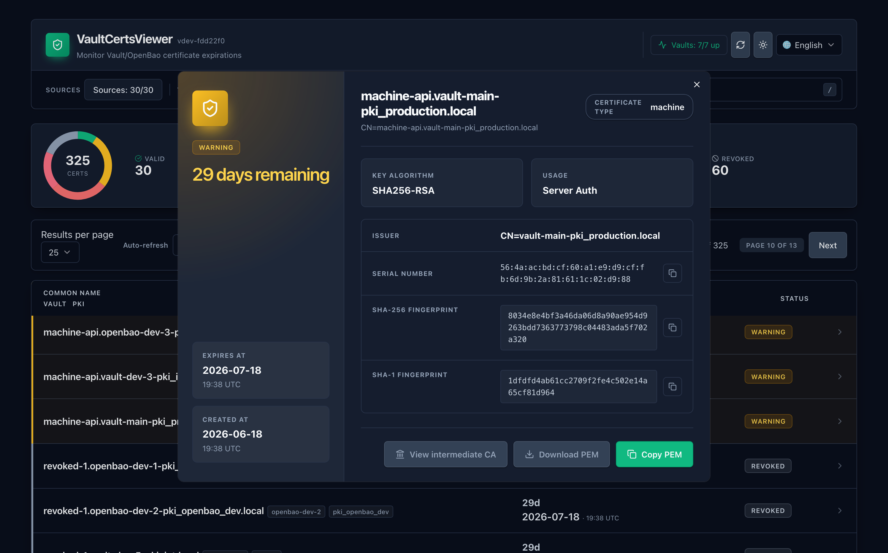 Certificate details (dark)
